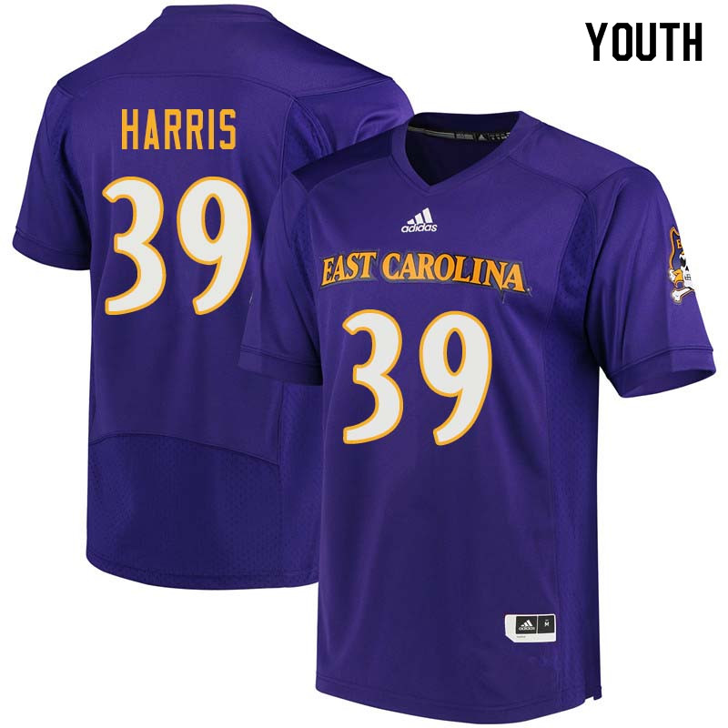 Youth #39 Delvontae Harris East Carolina Pirates College Football Jerseys Sale-Purple